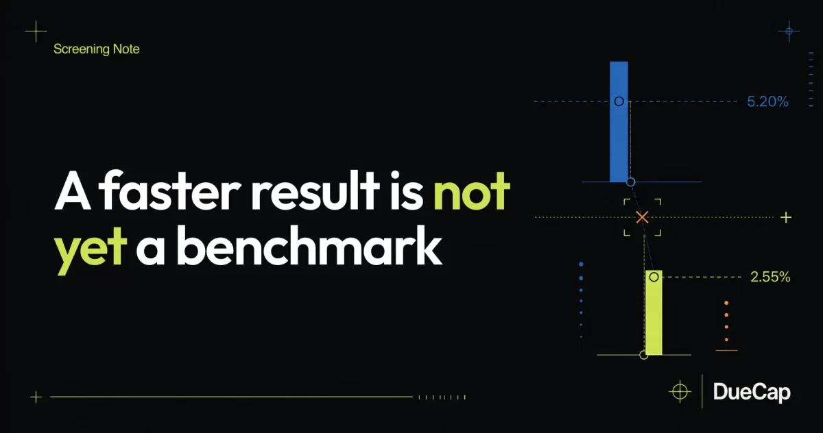 A faster result is not yet a benchmark